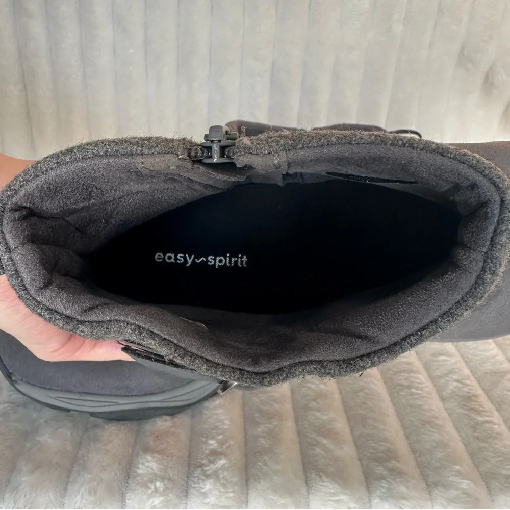 Easy Spirit Waterproof Ankle Boots – Gray Size 11M • Cozy fleece lining